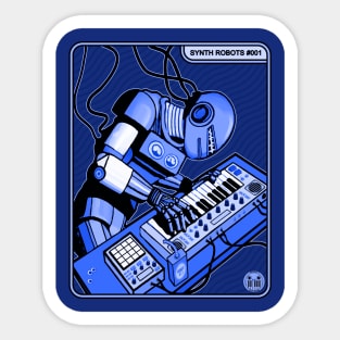 Synth Robot Musician playing the Synthesizer Sticker